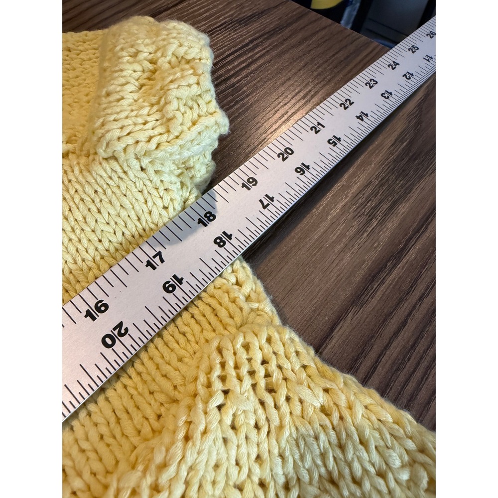 Handmade Yellow Knit Bolero Cardigan Asymmetrical Artsy Cottagecore‎ Sweater - Picture 8 of 9